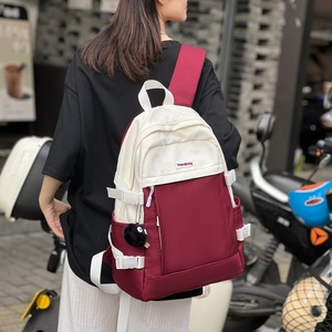 Vavebag <b>Backpack</b> 15 Inches Large Capacity Computer Interlayer Unisex <b>School</b> Education Solid Color Arcuate Shoulder Strap - Product Image 2