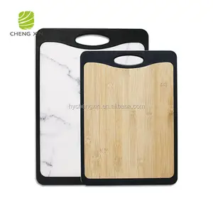 New design Eco-friendly wholesale double-side use plastic and bamboo cutting board kitchen accessories
