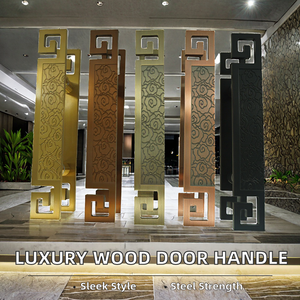 Poignées de porte d'hôtel modernes en acier inoxydable, longues, noires, de luxe - Product Image 2