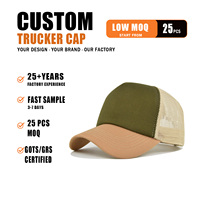 Gorra Trucker de 5 Paneles con Logotipo Personalizado, Gorra de Malla Bicolor con Parte Superior de Espuma Suave, Transpirable, Unisex, Ajustable