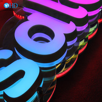 Fabricant 3d infini miroir arylic lettre signe personnalisé led piste lettre signe pour les affaires signe