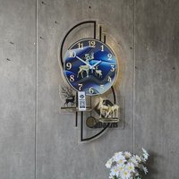 Horloge murale moderne personnalisée pour salon, 70x37 cm, avec lumière LED nocturne, décoration de maison, livraison rapide DDP WEEE