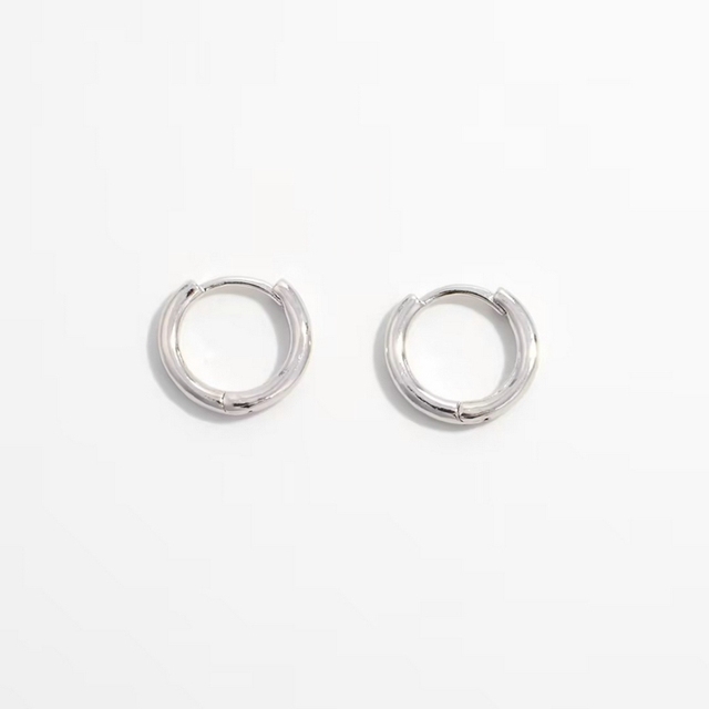 High Quality Sterling Silver 925 Solid Circle Round Earring Fashion Ins Female Simple Hoop Earrings