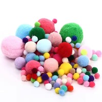 Petits pompons multicolores à haute élasticité, boules en peluche créatives faites à la main, matériaux artistiques de différentes tailles pour la décoration