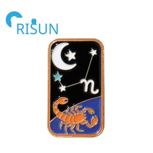 Astrologia capricorno Libra Aries spilla stropicciante segno astrologico costellazione spille in smalto distintivi personalizzato stella segno zodiacale - Product Image 6