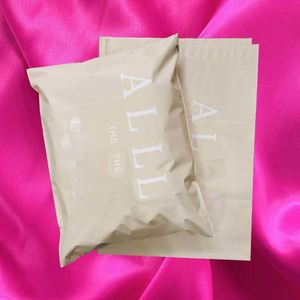 Nude Custom Logo 100% Biodegradable Compostable Brown Poly Self-adhesive <b>Waterproof</b> Mailing Mailer Bags for Shoes Fur <b>Socks</b> - Product Image 1
