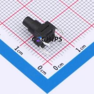 TSW06112-100B331BA Tactile Switch Through hole-4P,6.1x6.1mm Switch Single Pole Single Throw Round Button 1.8N 6.1mm - Product Image 2