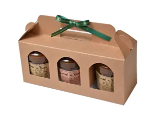 Dossiers en papier de marque avec fenêtre découpée, recyclables, lot de 3, emballage cadeau pour confiture - Product Image 1