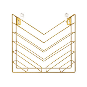 Wall Mounted Metal Magazine Rack Gold Minimalist Design Multi Tier Storage Shelf For Home Office No Drilling Required - Product Image 4