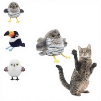 Jouet pour chat en plastique écologique, réaliste, amusant, à activation tactile, qui bat des ailes et chante, simulation d'oiseau, rechargeable, moelleux