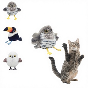 Jouet pour <span class=keywords><strong>chat</strong></span> en plastique écologique, réaliste, amusant, à activation tactile, qui bat des ailes et chante, simulation d'oiseau, rechargeable, moelleux - Product Image 6