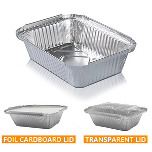 Boîtes à lunch en feuille d'aluminium en forme de rectangle Emballage de récipient alimentaire à emporter à prix bon marché - Product Image 4