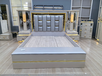 Ensemble de meubles de chambre à coucher de luxe Runwood 2026, nouveau design, très grand lit, style royal, 5 pièces, avec tête de lit miroir africaine