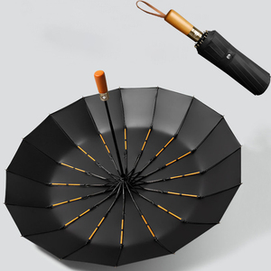 <span class=keywords><strong>Parapluie</strong></span> publicitaire pliant automatique coupe-vent à trois sections, 16 baleines, avec poignée en bois, grand format, <span class=keywords><strong>pour</strong></span> <span class=keywords><strong>homme</strong></span> - Product Image 1