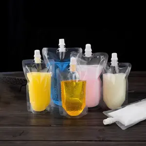 Pochette à bec en plastique pour boisson sur pied