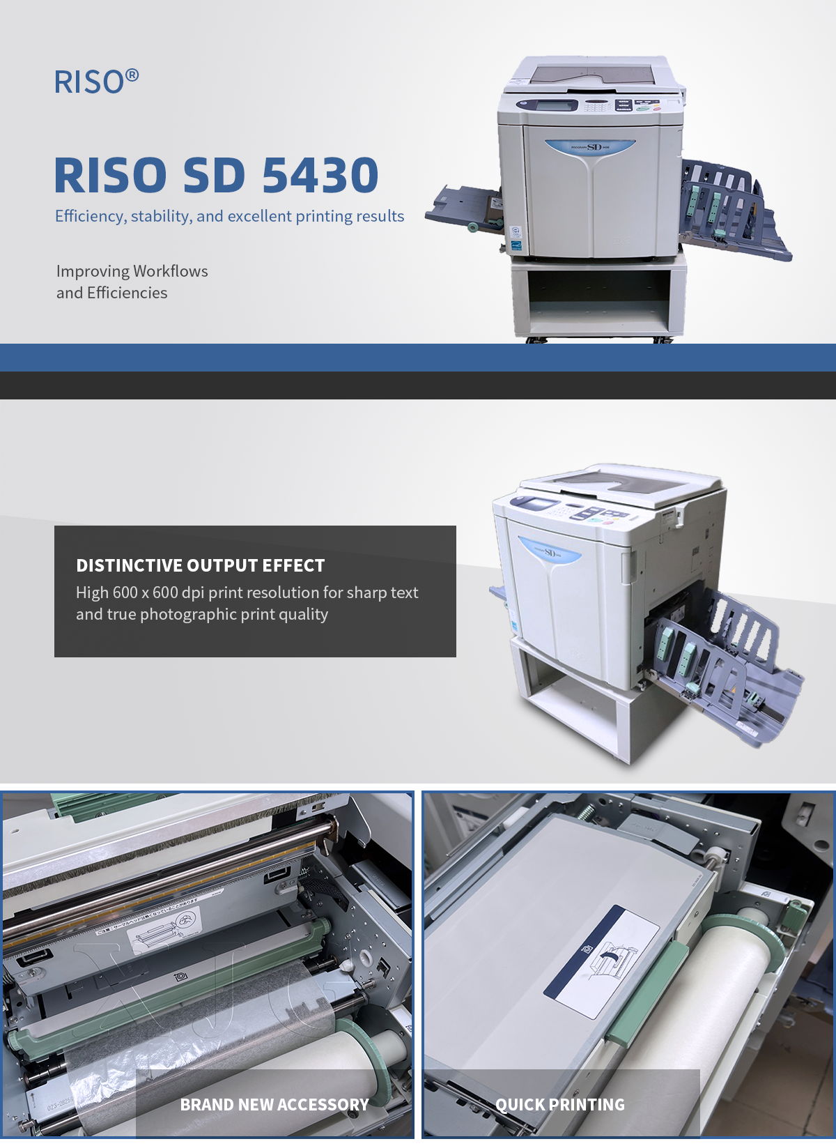 Refurbished Riso Risograph SD5430 Printer Copier - Fast 120ppm