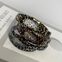 Montre bracelet Y2K à imprimé léopard pour hommes et femmes, cadran ovale en forme de larme, montre-bracelet à quartz, mode vintage, montre-bracelet pour femmes