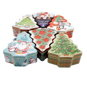 <strong>Christmas</strong> <strong>Tree</strong> Shaped Tin <strong>Box</strong> Santa Claus Metal Cookie Container Holiday Gift Packaging for Candy Biscuits <strong>Storage</strong> - Product Image 2