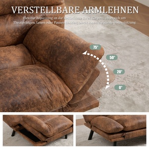 Set Divano Reclinabile Pieghevole in Pelle, Moderno a Due Posti, Ecologico e Durevole per Arredamento Soggiorno - Product Image 3