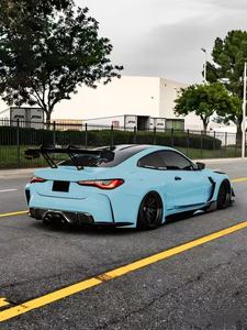 Для BMW G82 M4 комплект кузова из углеродного волокна, G82 M4 GTR-стиль передние и задние бамперы боковые юбки спойлер широкий обвес - Product Image 6