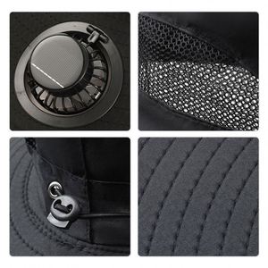 หมวกกันแดดพลังงานแสงอาทิตย์สำหรับตกปลา เดินป่า ขายดี เหมาะเป็นของขวัญวันพ่อ สำหรับหมวกปีกกว้าง - Product Image 2