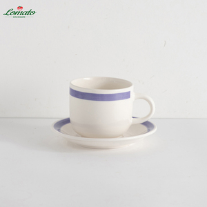 Vaisselle en céramique moderne à lignes simples peintes à la main, lignes violettes mignonnes, directement de l'usine, durable, en porcelaine émaillée, assiettes pour dîner - Product Image 4