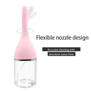 Nettoyant anal en silicone électronique rose pour homme Douche à eau rechargeable pour femme