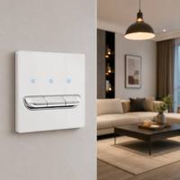 Interrupteur à capteur de lumière à surface miroir en verre, 1, 2, 3 ou 4 circuits, pour la décoration intérieure, les chambres d'hôtel et les bureaux.