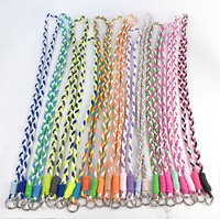 Longe de téléphone portable multi-couleur en nylon tissé pour téléphone portable anti-perte Courroie d'épaule et de cou corde pour étui iPhone