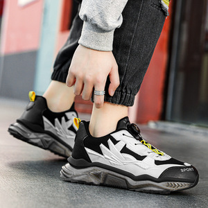 Chaussures pour hommes, baskets de course épaisses en cuir de créateur noir pour hommes, logo personnalisé, chaussures décontractées sans logo pour hommes 2024 - Product Image 4