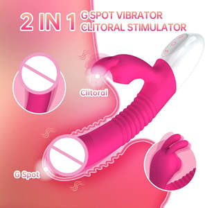 Vibratore Dildo Succhiante per Punto G con Lingua a Rosa, Giocattoli per Adulti, Stimolatore Clitorideo Femminile, Modalità di Riscaldamento, Succhiatore Clitorideo USB - Product Image 2