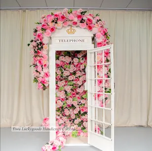 LFB1646 Nhà Máy Bán Trực Tiếp Trang Trí Ngoài Trời Handmade Nhân Tạo Rose Wedding Flower Arch Để Bán