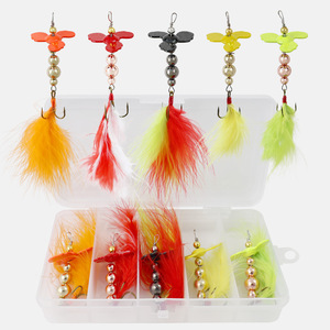 Esca da Pesca a Forma di Cucchiaio Spirale in Metallo con Gancio Triplo e Piuma di Tacchino per Pesca in Acqua Dolce - Product Image 6