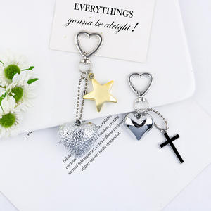 Nouveau Résine Or Arc Argent Coeur Alliage Porte-clés Petite Décoration Pendentif Sac Téléphone Cas Ornement - Product Image 2