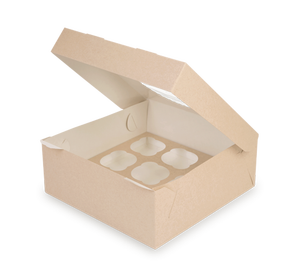 Caja de Papel Kraft al por Mayor para Muffins, 9 Unidades con Ventana Transparente, a Prueba de Fugas, para Comida para Llevar, Exhibición de Alimentos, Logotipo Personalizado - Product Image 1
