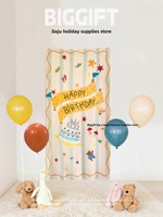 Spanduk Ulang Tahun Bergaya Kartun Modern Lucu, Teks Selamat Ulang Tahun, Papan KT, Cetak Digital, Buatan China, Latar Belakang untuk Pesta Ulang Tahun Pertama Anak