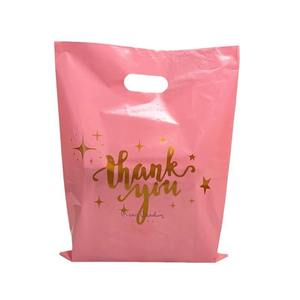 heavy duty black thank you plastic bags bulk with handles for <b>small</b> business retail <b>shops</b> - Product Image 4
