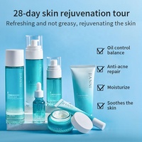 Kit de renouvellement du collagène à l'acide salicylique en 7 étapes, vitamine C, sans cruauté, acides aminés, contrôle du sébum, peau sensible, visage