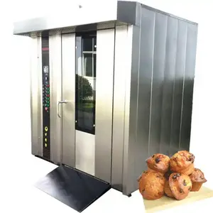 Forno a gás comercial com 32 bandejas, forno giratório para aquecer pão e pizza, padaria, pita, forno rotativo