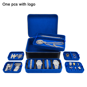 Hộp đựng đồ trang sức da cao cấp, di động, màu đen, dùng để đựng đồng hồ, kính mắt, nhẫn, dây chuyền, thích hợp cho du lịch - Product Image 6