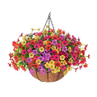 Decoración del Día de San Valentín Faux Silk UV-Anti Colorful Daisy Eucalyptus Look Real Artificial Hanging Plants Flowers Basket