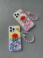 Coque de protection de luxe avec motif laser, strass et cadre papillon en diamant pour iPhone 17 Pro Max, 18 Pro, 16 Pro Max