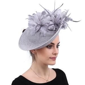 Chapeau haut de forme de mode de fête haut de gamme, chapeau noble en plumes pour femmes, pinces à cheveux, accessoires de tête, fascinateurs élégants pour femmes pour les mariages et les fêtes - Product Image 1