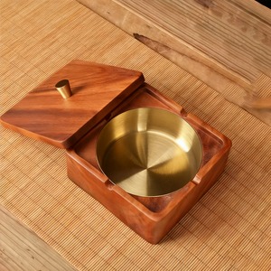 <span class=keywords><strong>Cendrier</strong></span> en bois personnalisé, <span class=keywords><strong>cendrier</strong></span> détachable avec couvercle, facile à nettoyer, accessoires pour fumeurs pour la maison - Product Image 2