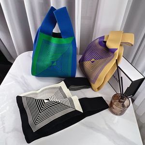 Bolsas de Compras de Tricô Feitas à Mão, Bolsa de Pulso de Alta Capacidade, Bolsa de Tricô Fofa para Meninas - Product Image 6