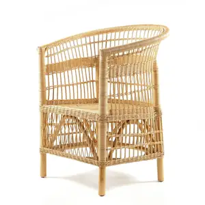 限量版木制放松座椅竹笼椅，由印度尼西亚藤制和藤制fitriit编织而成