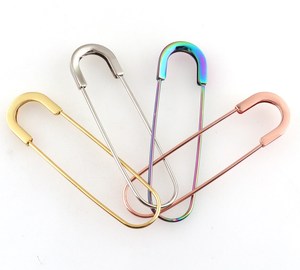 Nouvelle tendance <span class=keywords><strong>grande</strong></span> <span class=keywords><strong>taille</strong></span> châle vêtements broche sécurité or broches pour femmes plaqué acier inoxydable <span class=keywords><strong>épingle</strong></span>s de sûreté broche accessoires - Product Image 1