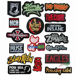 Hot Sale Band Patches Embroidery Woven Badge Custom Metal Band Sew Iron On Patches Rock Band For Jacket