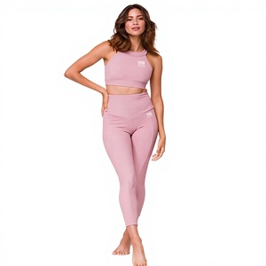 Fabriqué au Pakistan – Nouveauté 2026 : Ensemble de yoga au design frais, tenue de fitness pour femme, soutien-gorge de sport et leggings en Spandex/Nylon résistant à l'eau - Product Image 1