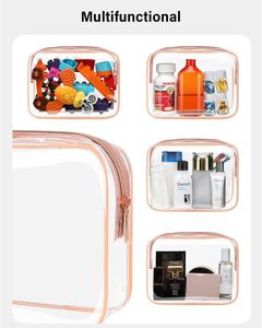 Waterproof Travel Organizer <b>Bag</b> Wholesale Price Pvc Zipper <b>Toiletry</b> Cosmetic <b>Bag</b> Custom Size Logo <b>Clear</b> Makeup <b>Bag</b> for Women - Product Image 4